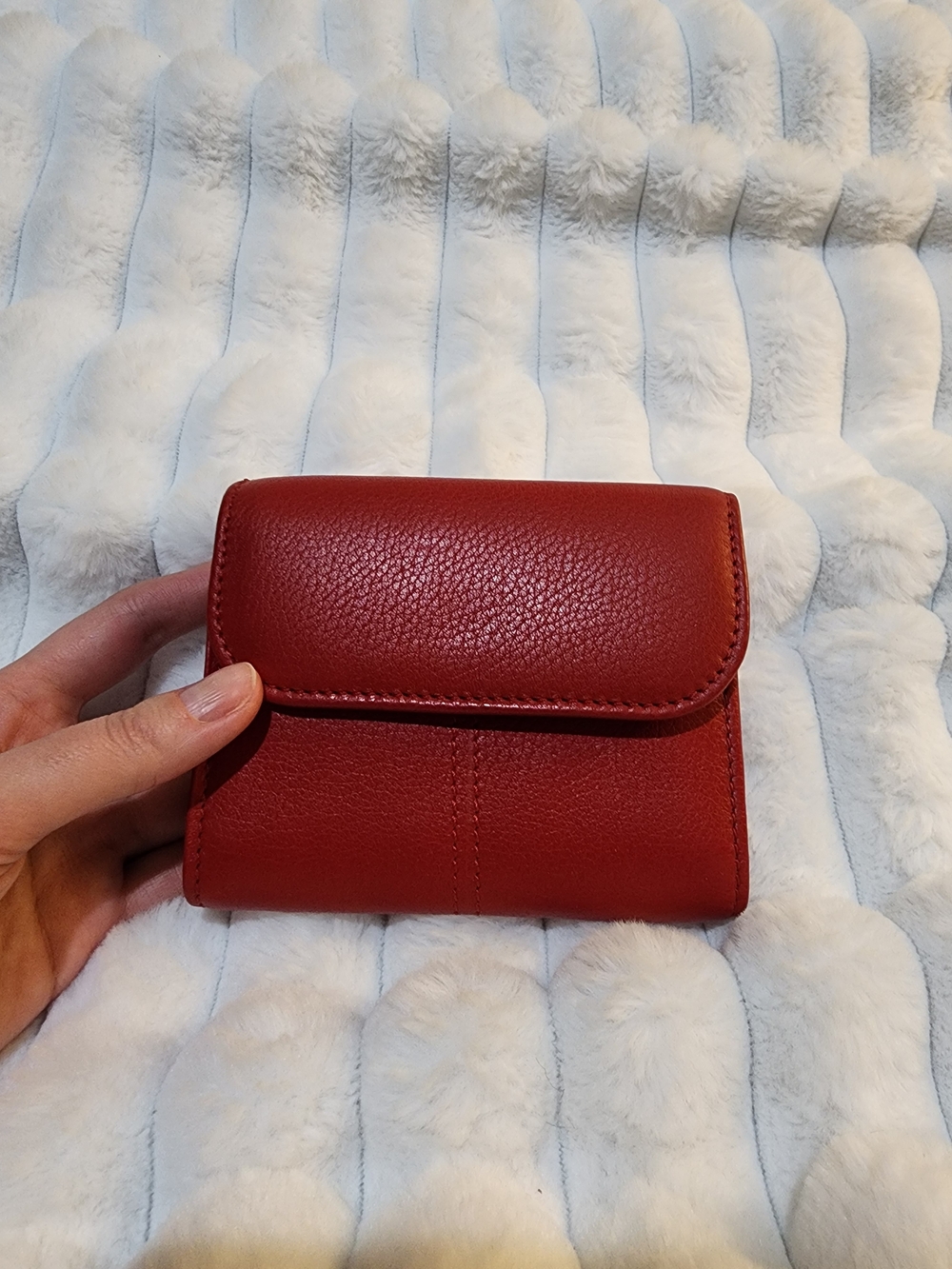 VINTAGE COACH Sonoma Compact Clutch, Wallet 4967 Tomato red Leather - 1996 - NEW